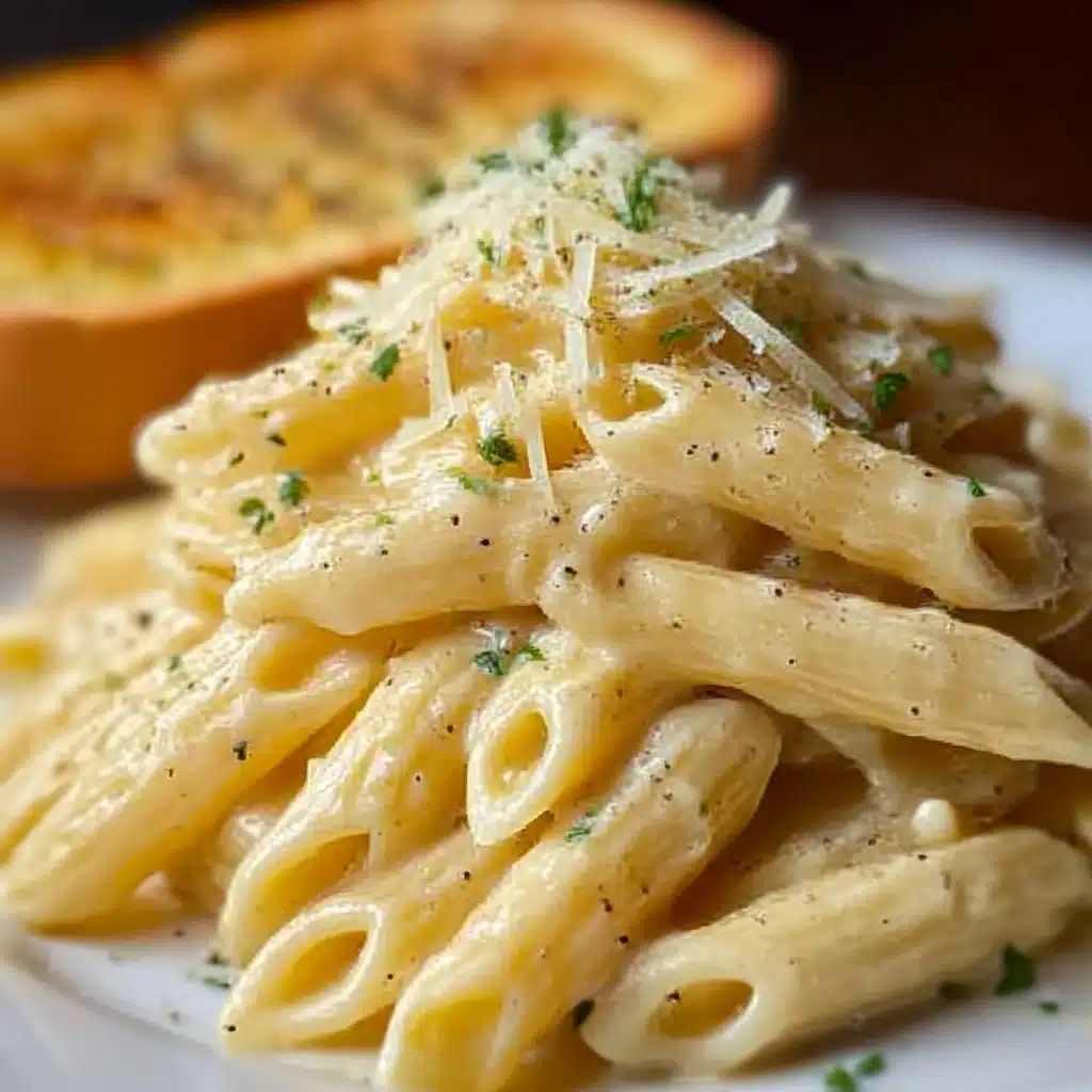 Creamy Garlic Penne Pasta Recipe - Recipe Image