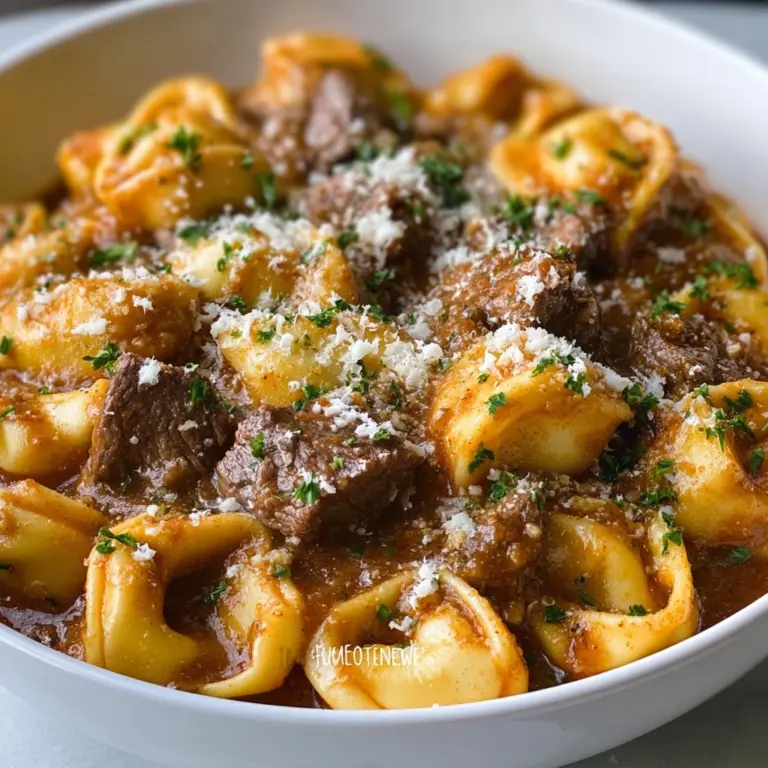Cheesesteak Tortellini in Rich Provolone Sauce Recipe