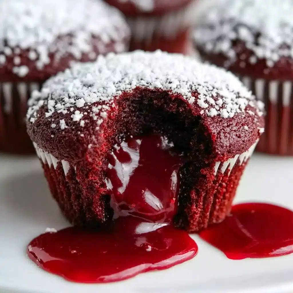 Indulge in Red Velvet Molten Lava Cupcakes Recipe - Recipe Image