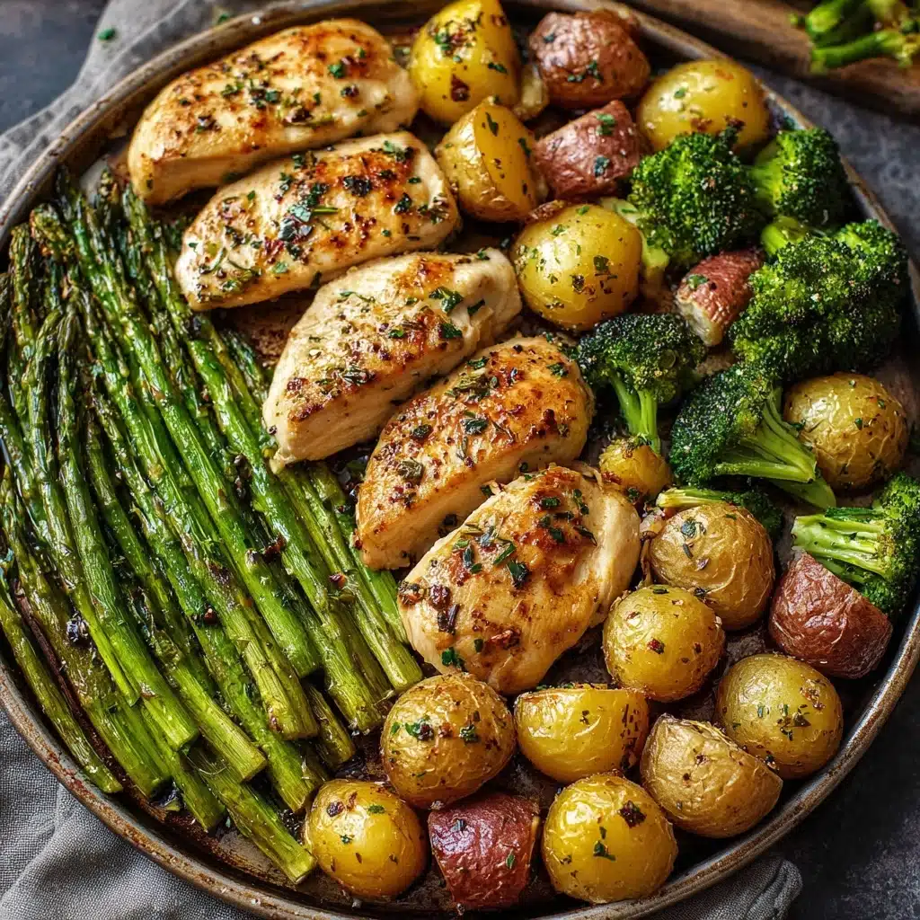 Sheet Pan Garlic Butter Chicken and Veggies Recipe - Recipe Image