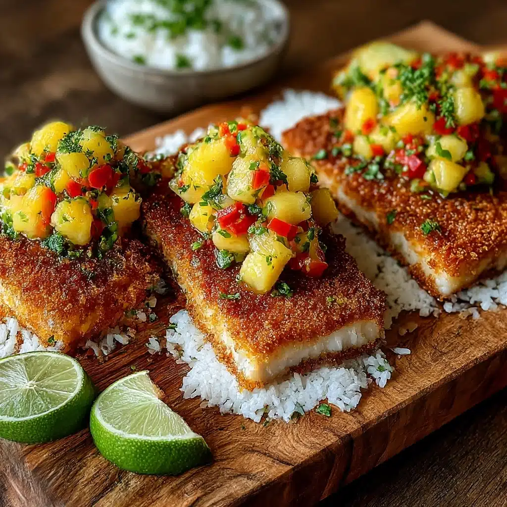 Coconut Crusted Salmon with Pineapple Salsa Recipe - Recipe Image