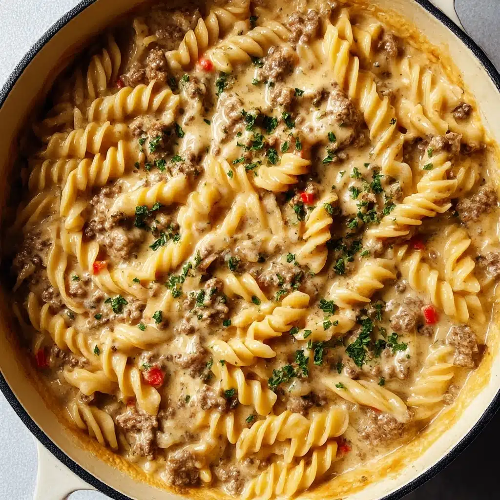 Stovetop Creamy Ground Beef Pasta Recipe - Recipe Image