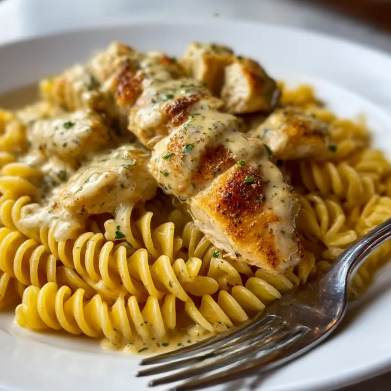 Creamy Garlic Parmesan Chicken with Cheesy Twisted Pasta Recipe