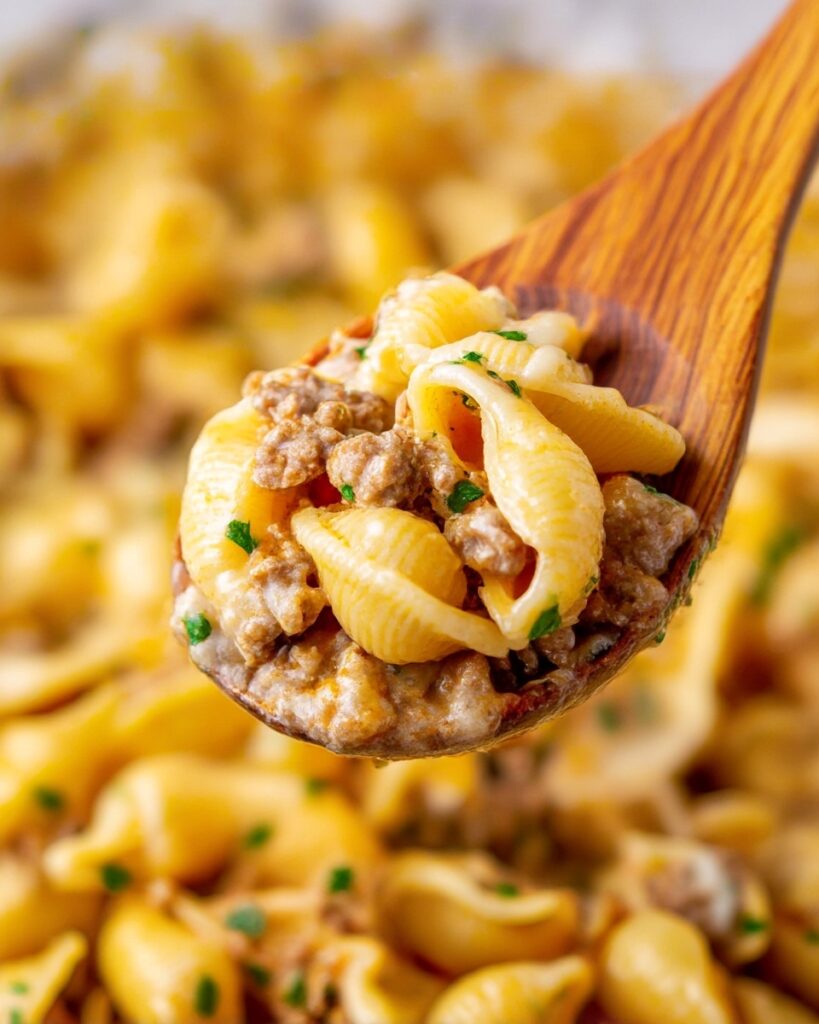 Creamy Beef and Shells Recipe