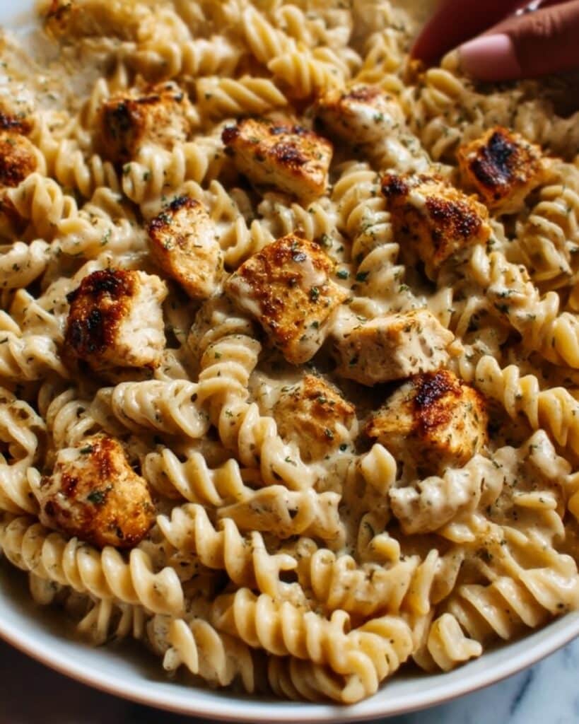 Cheesy Cajun Garlic Chicken Rotini Skillet Recipe