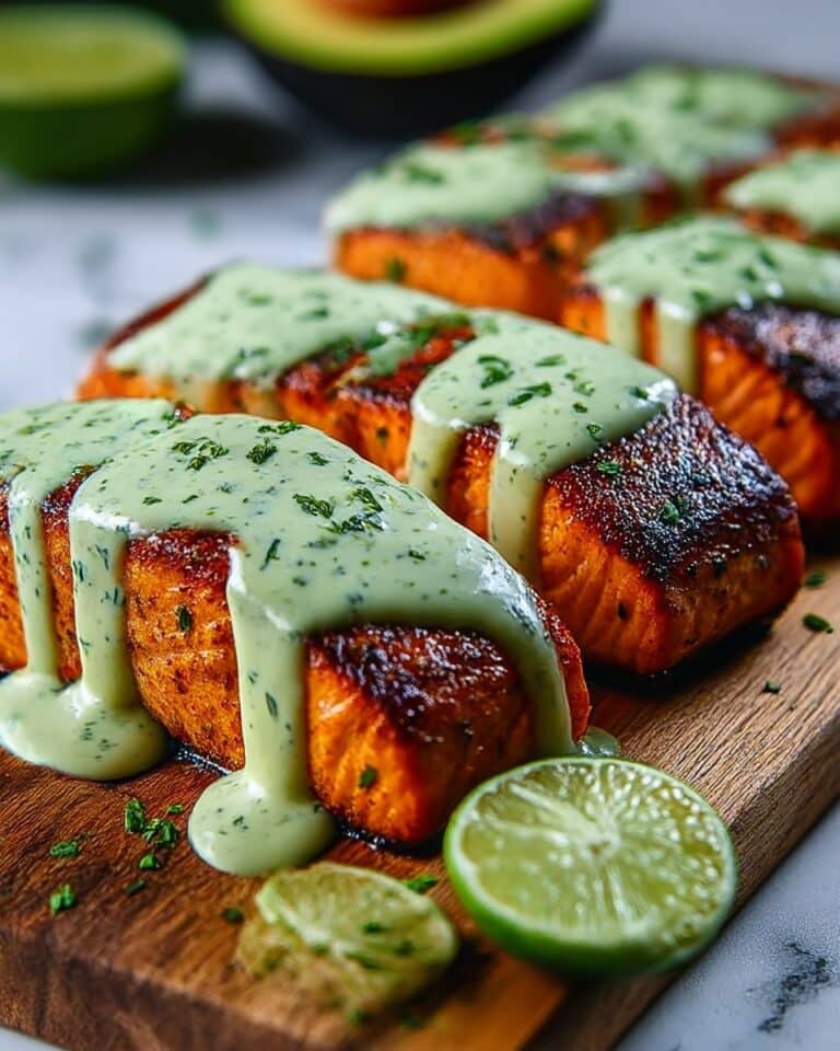 Cajun Salmon with Avocado Lime Crema Recipe