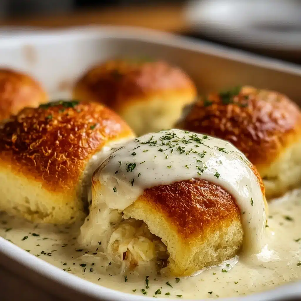 Chicken Pillows with Creamy Parmesan Sauce for Cozy Nights Recipe - Recipe Image