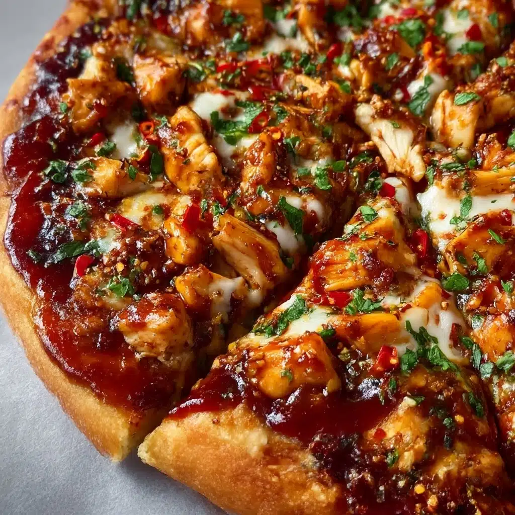 Chili Garlic Chicken Pizza Recipe - Recipe Image