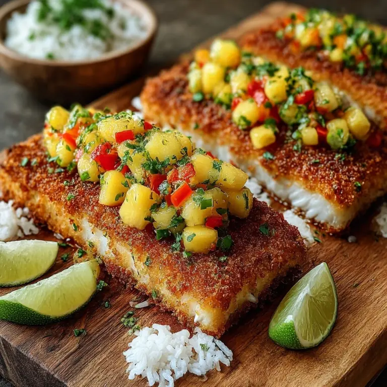 Coconut Crusted Salmon with Pineapple Salsa Recipe