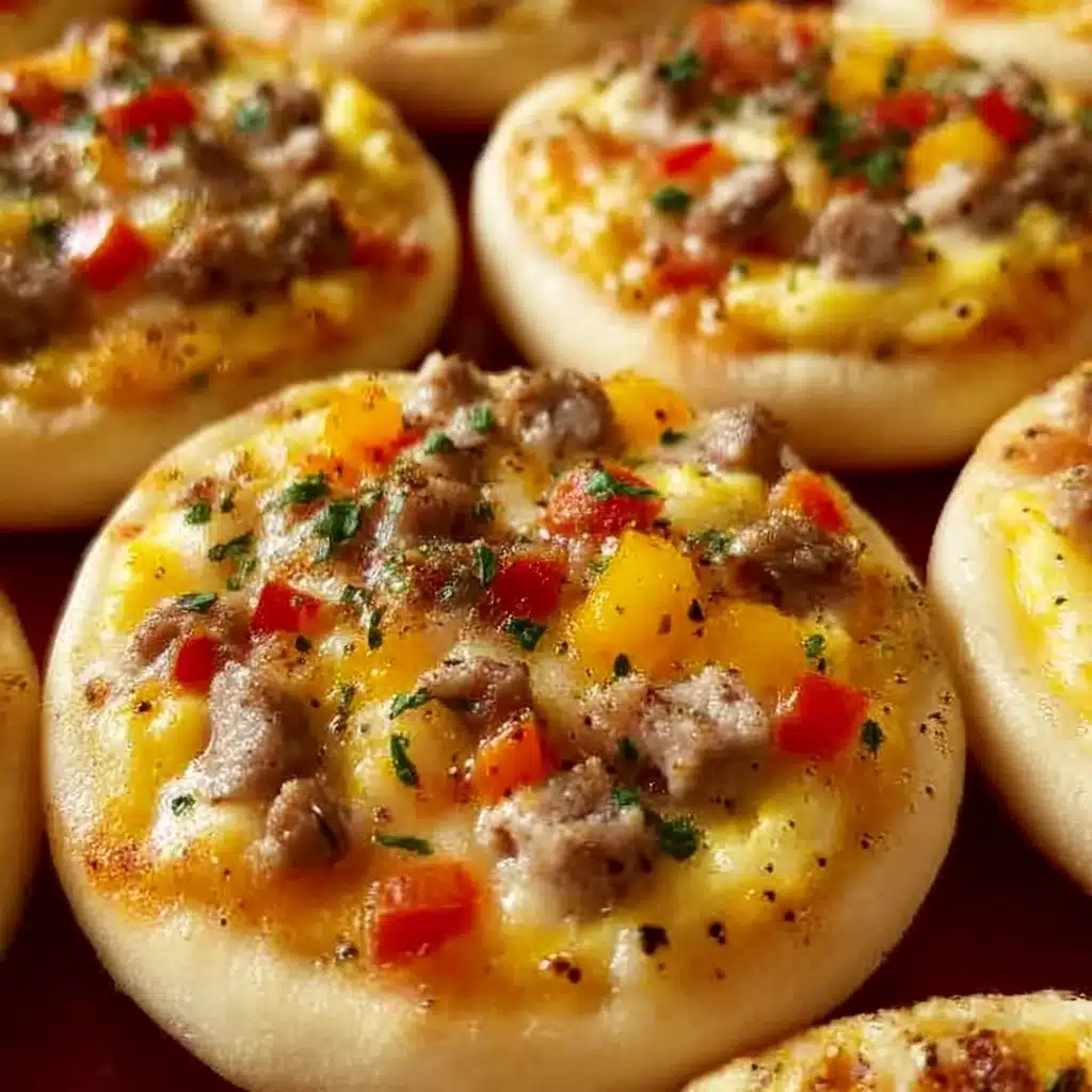 Muffin Breakfast Pizza Recipe - Recipe Image