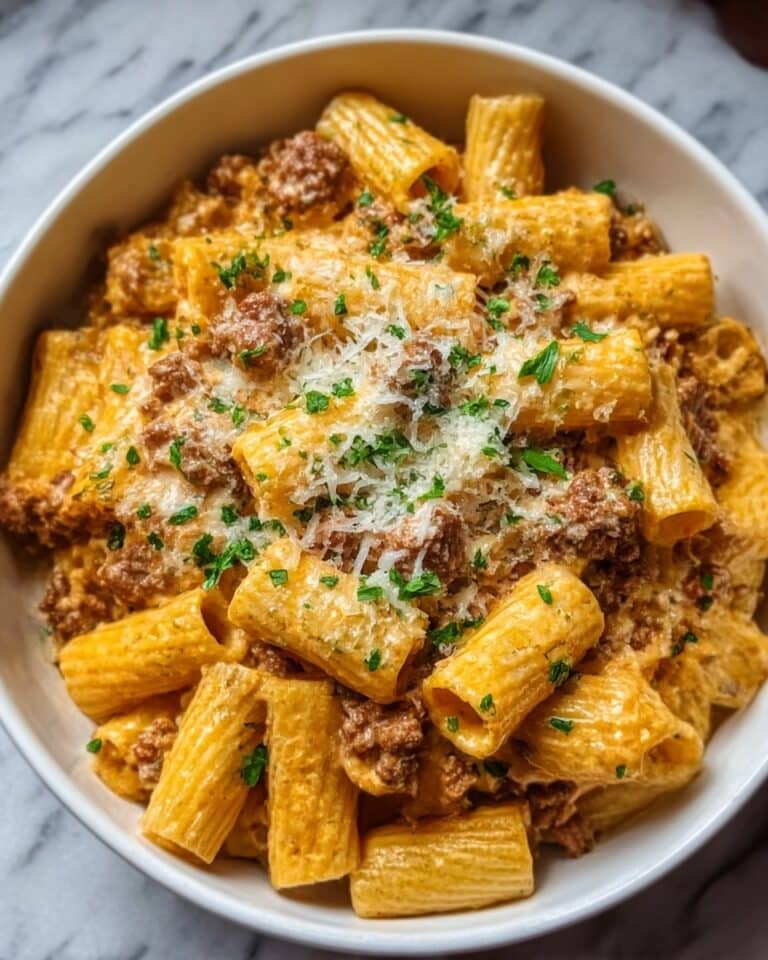 Creamy Parmesan Beef Rigatoni Recipe