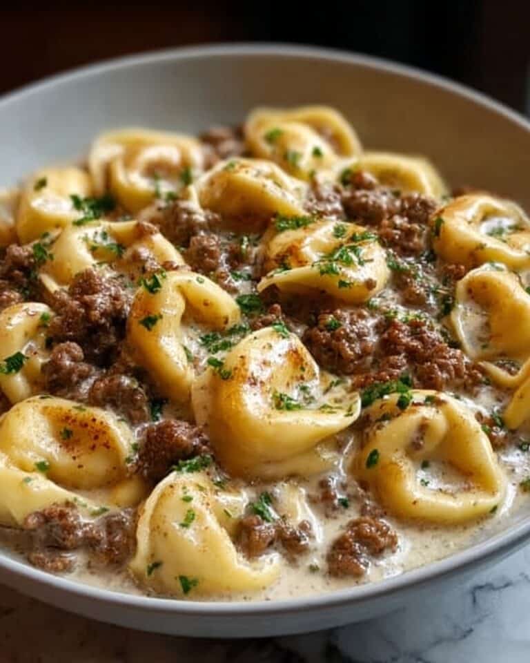 Cheesesteak Tortellini in Rich Provolone Sauce Recipe