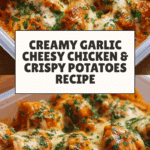 High Protein Creamy Garlic Cheesy Chicken & Potatoes Recipe