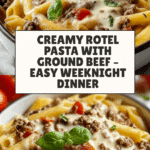Creamy Rotel Pasta with Ground Beef Recipe