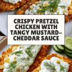 Pretzel Chicken with Mustard-Cheddar Sauce Recipe