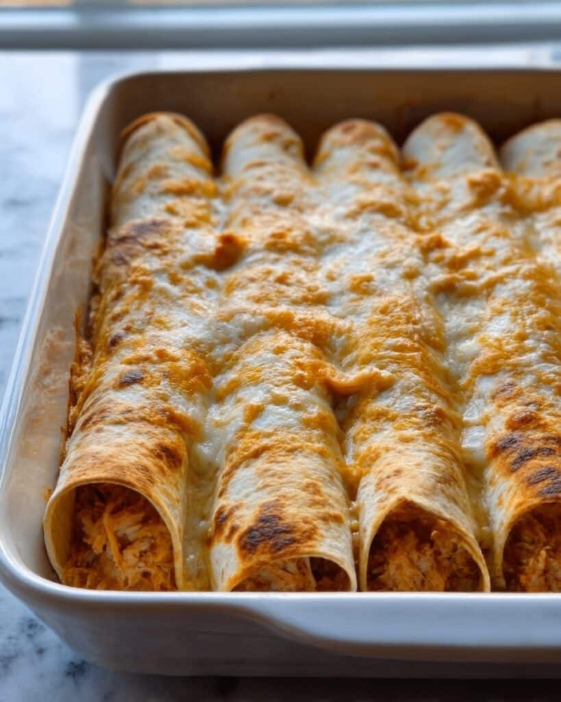 38g Protein Chicken Enchiladas with Dreamy White Sauce Recipe