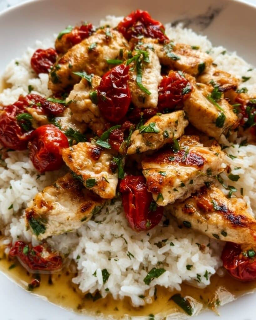 Chicken Scampi with Garlic Parmesan Rice Recipe