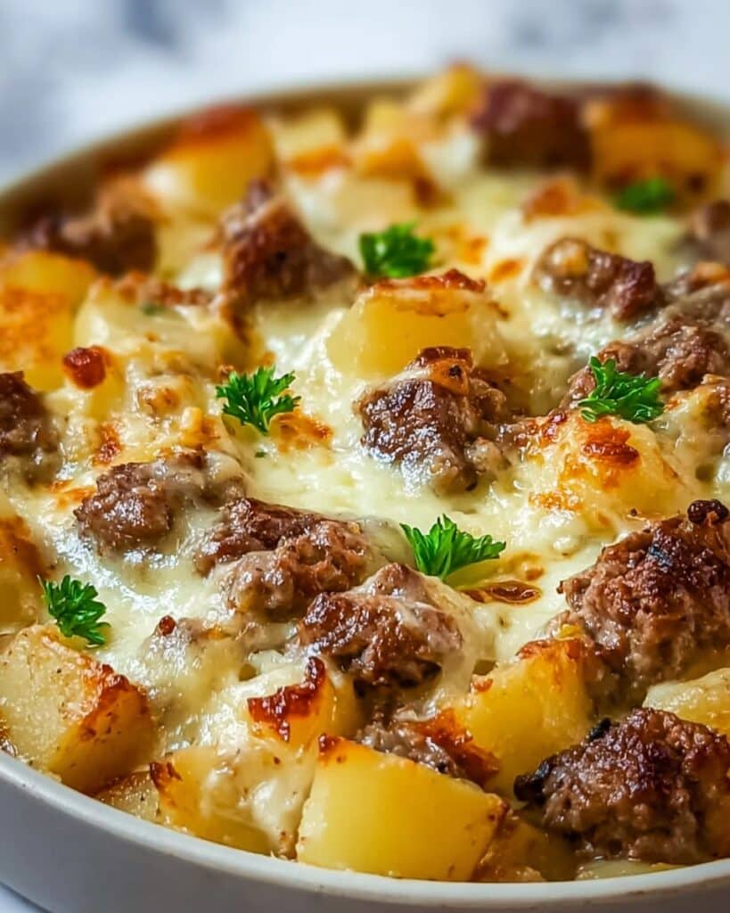 Slow Cooker Steak and Cheddar Potato Casserole Recipe