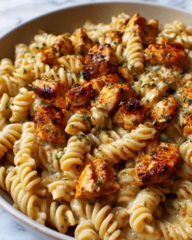 Cheesy Cajun Garlic Chicken Rotini Skillet Recipe