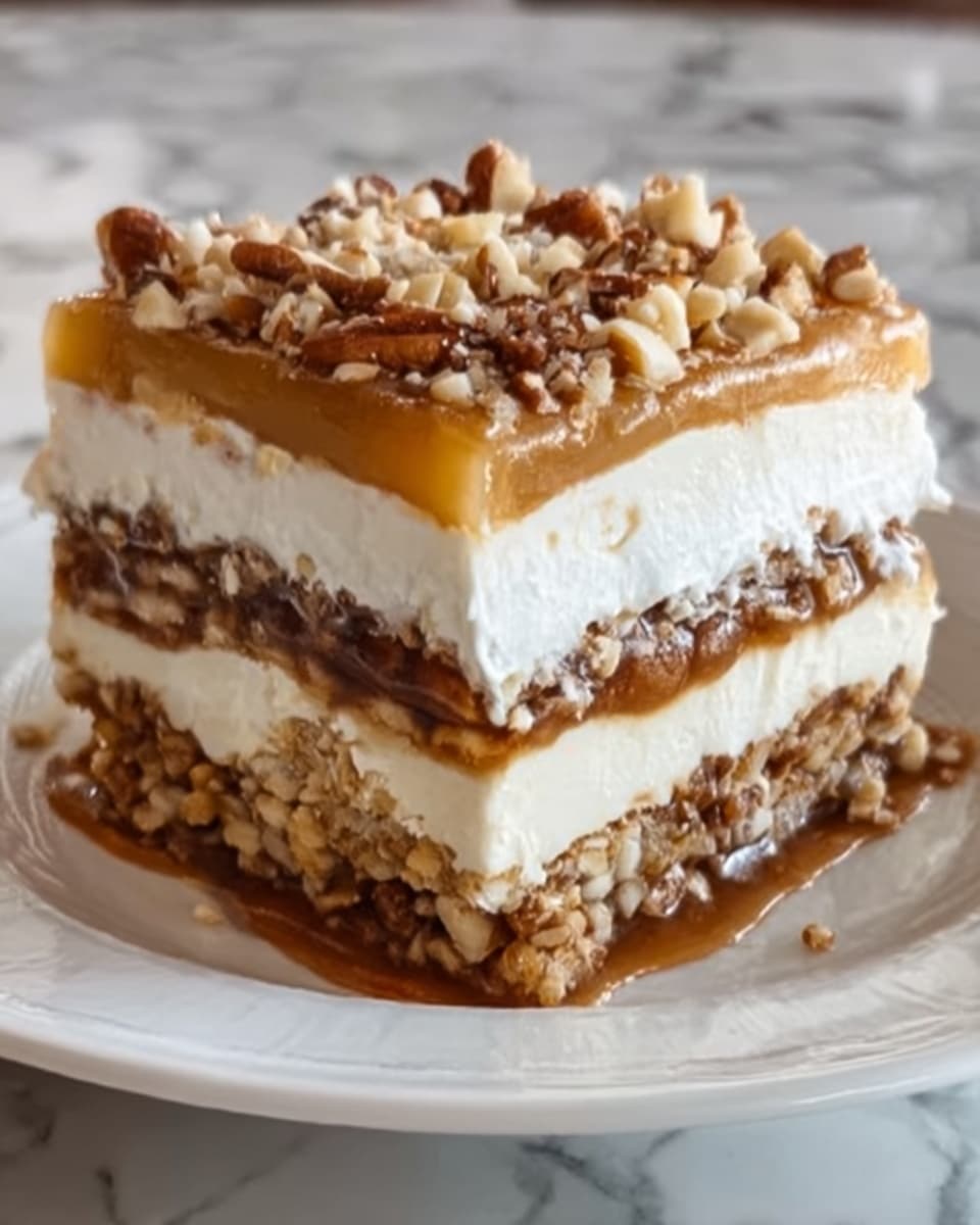 No-Bake Turtle Lasagna Dessert Recipe