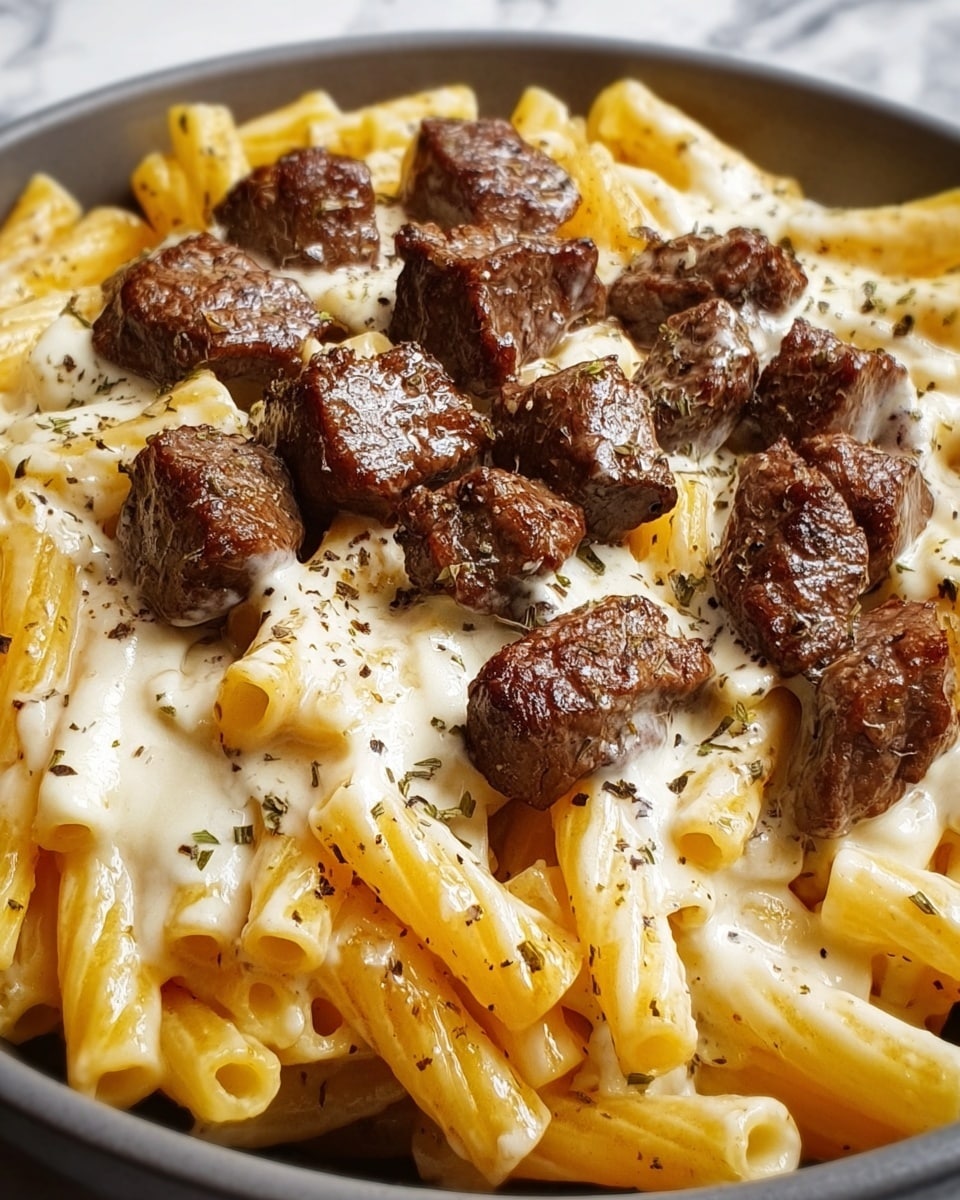 Creamy Ranch Steak & Mozzarella Garlic Butter Pasta Recipe