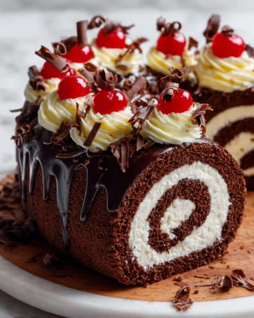 Elegant Black Forest Cake Roll Recipe