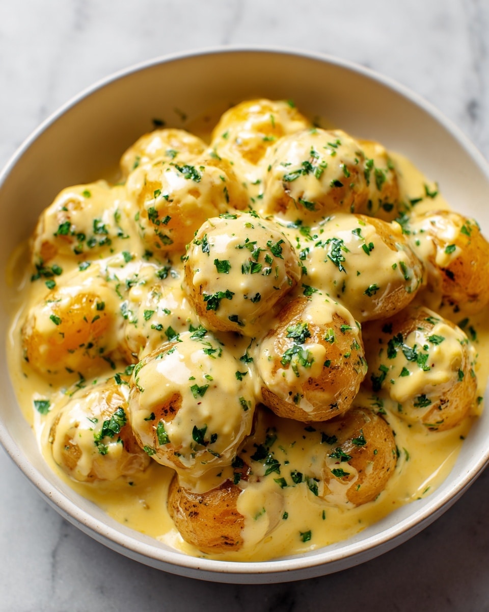 The image shows four crispy golden brown potato nests, each holding a perfectly cooked sunny-side-up egg with bright yellow yolks and slightly set whites in the center. The nests have a rough, crunchy texture on the outside, with thin strands of fried potato fanned out like a bird’s nest. Each egg is seasoned with a sprinkle of black pepper and finely chopped green herbs on top, adding spots of green color. The nests are arranged on a dark baking tray, placed on a white marbled surface. photo taken with an iphone --ar 4:5 --v 7
