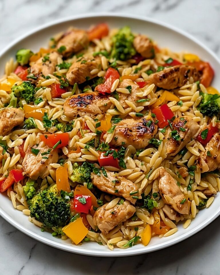 Lemon Chicken & Veggie Orzo Stir Fry Recipe