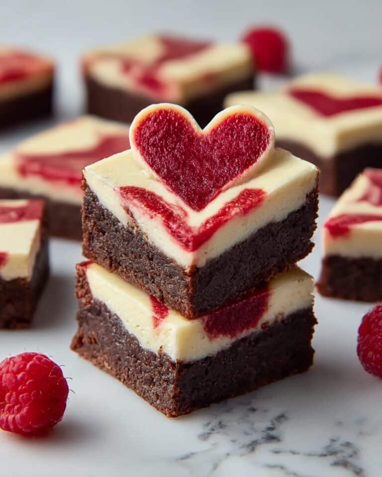 Heart Shaped Brownies with Raspberry Swirl & Cheesecake Recipe