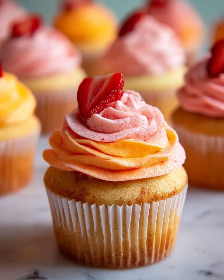 Mango Strawberry Sunset Cupcakes Recipe